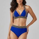 Bikini-Set für Damen mit Triangel-Oberteil und hochgeschnittenem Unterteil