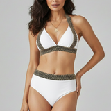 Bikini-Set für Damen mit Triangel-Oberteil und hochgeschnittenem Unterteil