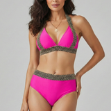 Bikini-Set für Damen mit Triangel-Oberteil und hochgeschnittenem Unterteil