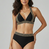 Bikini-Set für Damen mit Triangel-Oberteil und hochgeschnittenem Unterteil