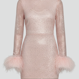 Rundhals Mini-Kleid mit tailliertem Schnitt