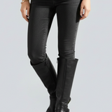 Damen Stiefel mit seitlichem Reißverschluss und Schnallen-Detail