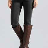 Damen Stiefel mit seitlichem Reißverschluss und Schnallen-Detail