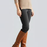 Damen Stiefel mit seitlichem Reißverschluss und Schnallen-Detail
